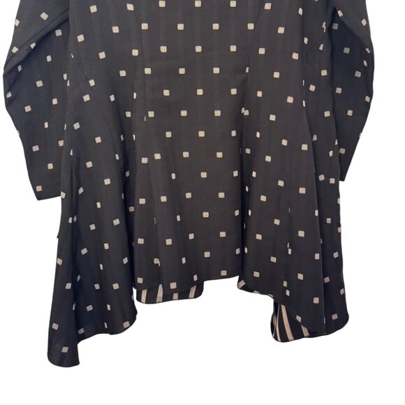 IC By Connie K black and tan Art To Wear patterned open front cardigan size S - Picture 8 of 10